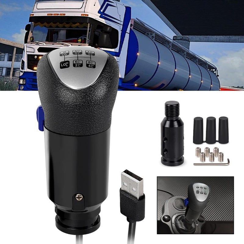 RASTP USB American Truck Simulator Shifter, Gearshift Knob for ATS & ETS2 Games Compatible with Logitech G27 G29 G920 Thrustmaster TH8A Fanatec SQ, PC Sim Racing Shifter (Style 3) - Image 1